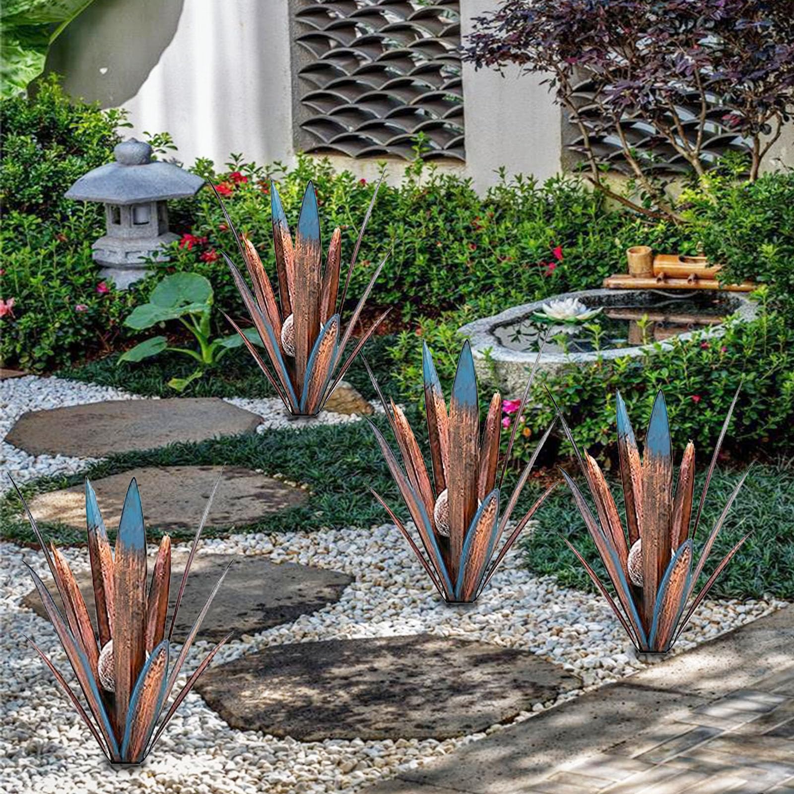 Jesokiibo tequila sculpture yard ornament creates a focal point for patios and lawns.
