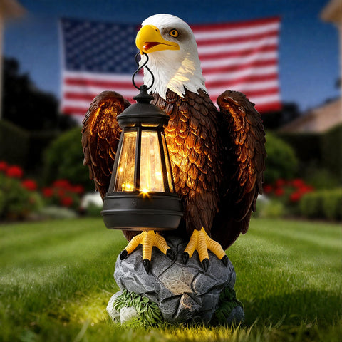 Jesokiibo US eagle statue night illumination styling for porch or yard.