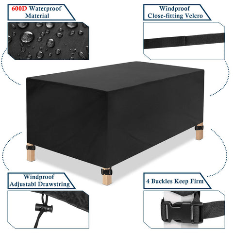 JESTOP rectangle corner with wind buckles keeps cover secure.