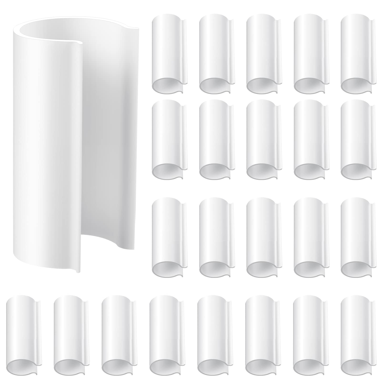 Jetec 32 Pcs PVC pipe clips in white for secure 1-inch tubes and easy securement.
