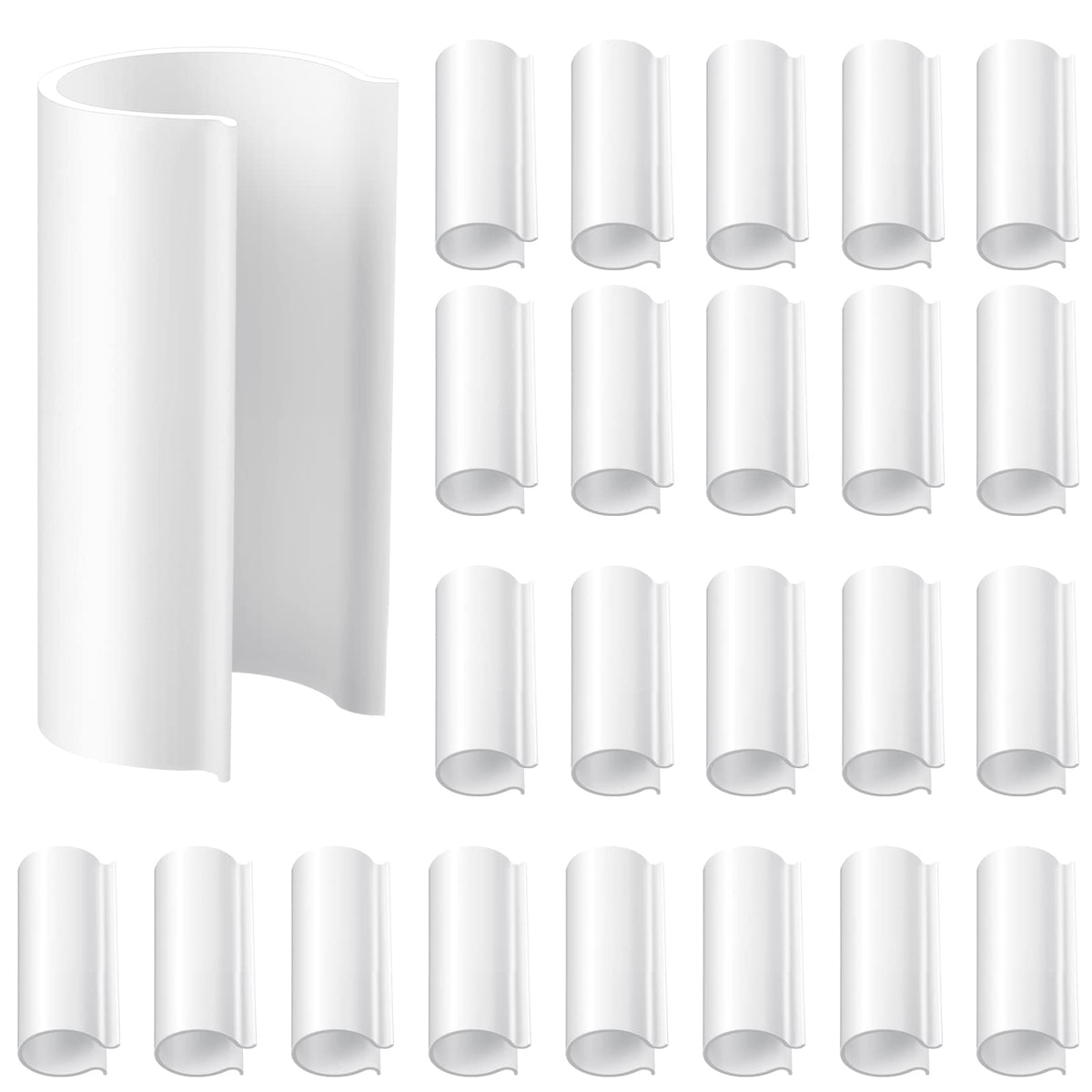 Jetec 32 Pcs PVC pipe clips in white for secure 1-inch tubes and easy securement.