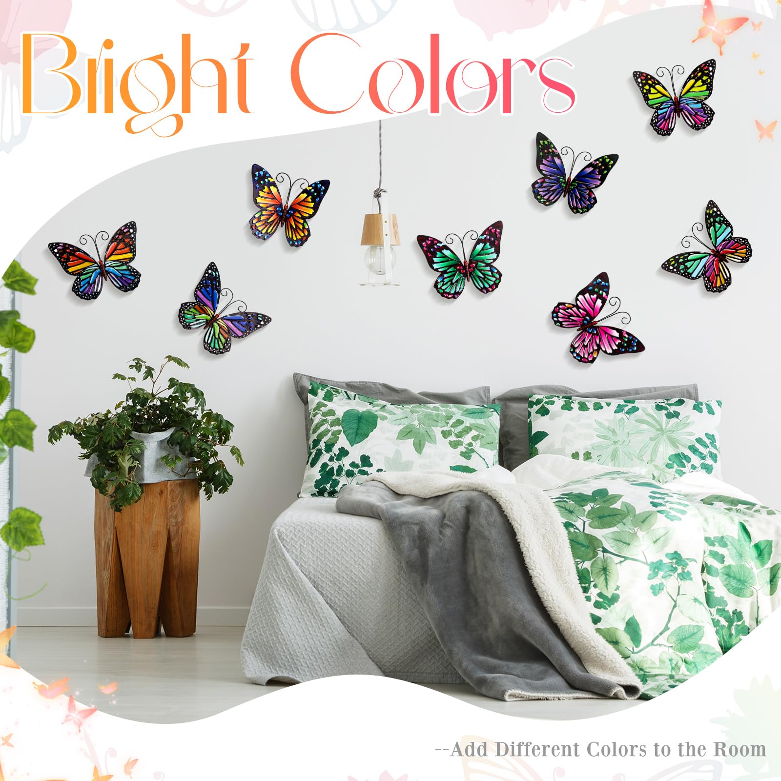 Jetec 3D hollowed-out butterfly wall decoration provides a stylish focal point indoors.