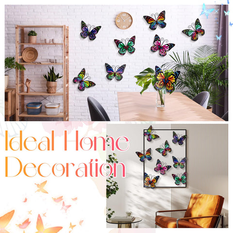 Jetec colorful butterfly wall hangings brighten fences and patios for a playful look.