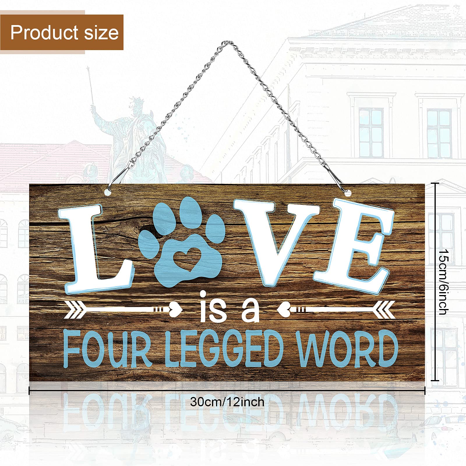 Jetec paw print metal sign adds character to entryways or living spaces.
