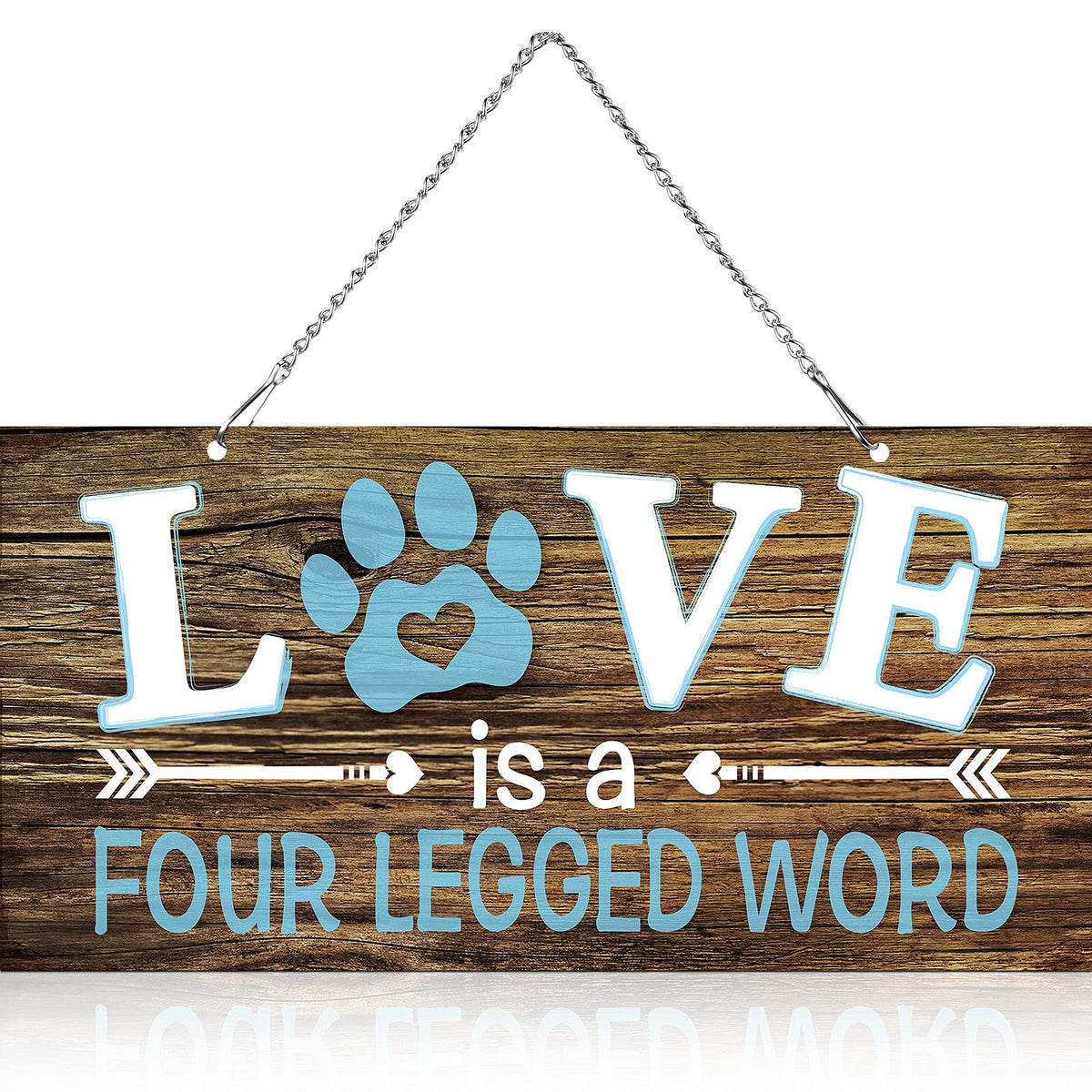 Jetec dog wall sign with four-legged love motif, a vintage metal plaque for cozy home decor.