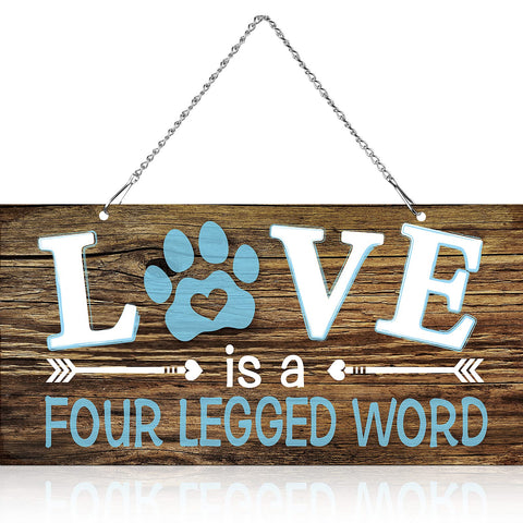 Jetec dog wall sign with four-legged love motif, a vintage metal plaque for cozy home decor.