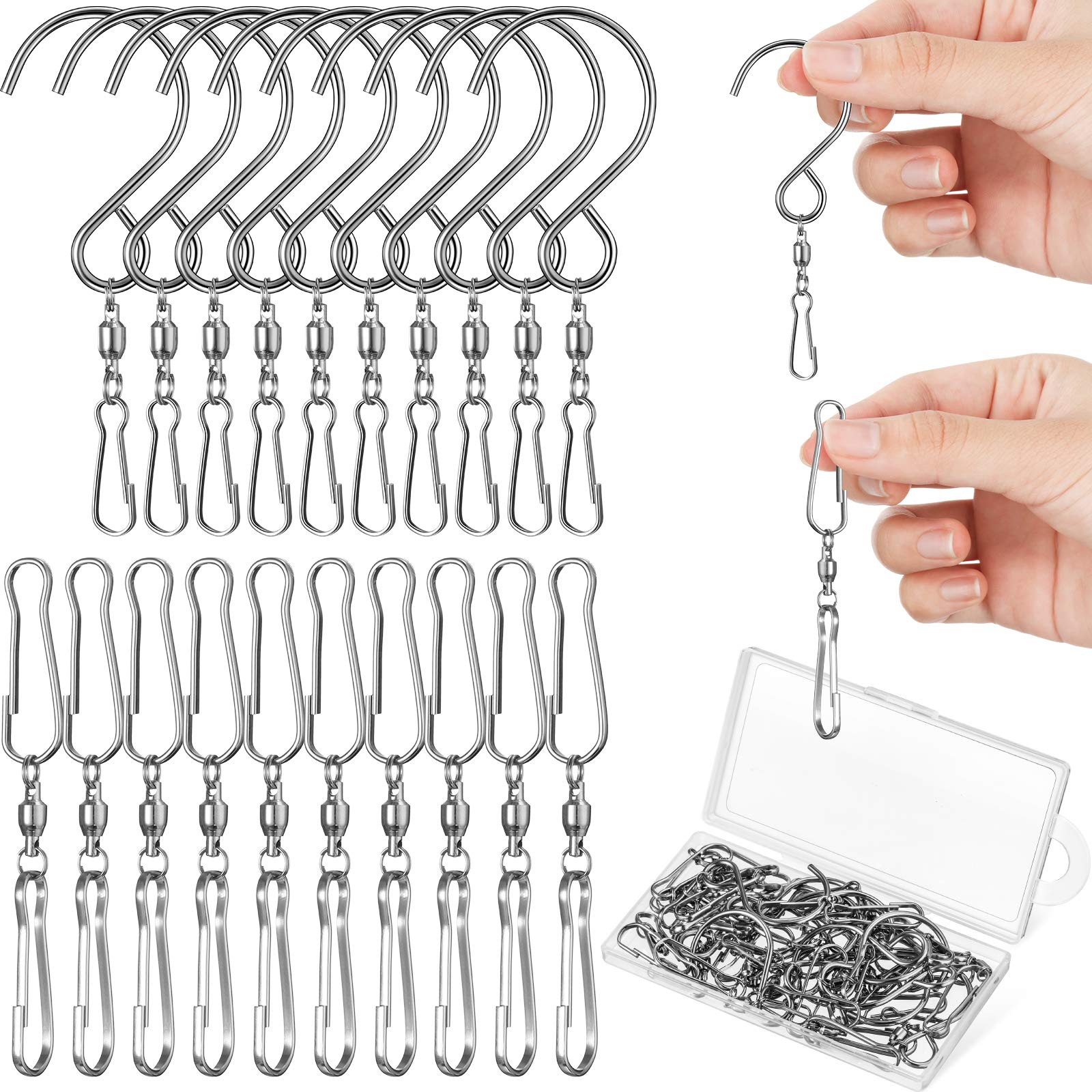 Jetec dual spinning windsock clip in stainless steel for outdoor durability.