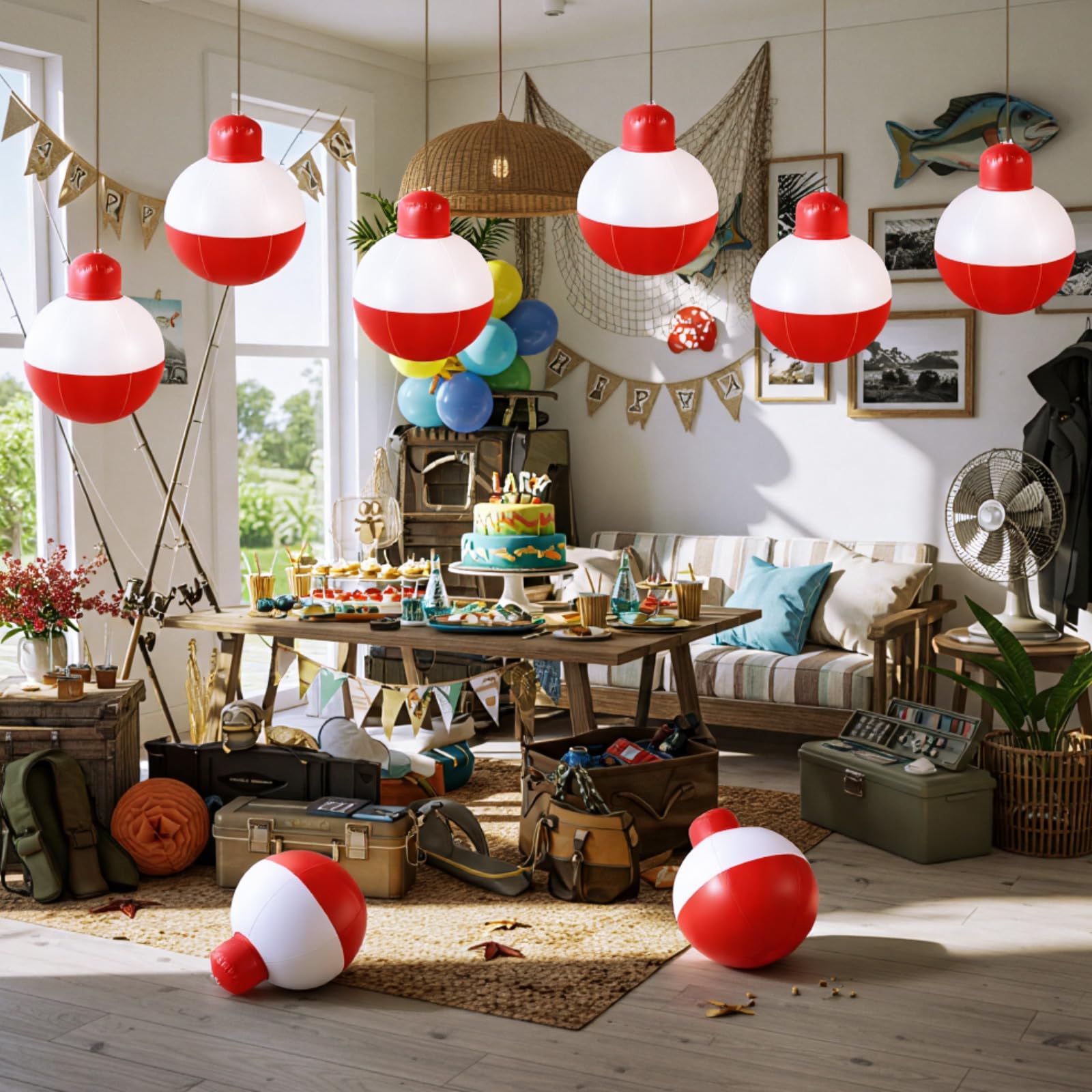 Jetec easy-inflate bobber hanging decor for quick setup