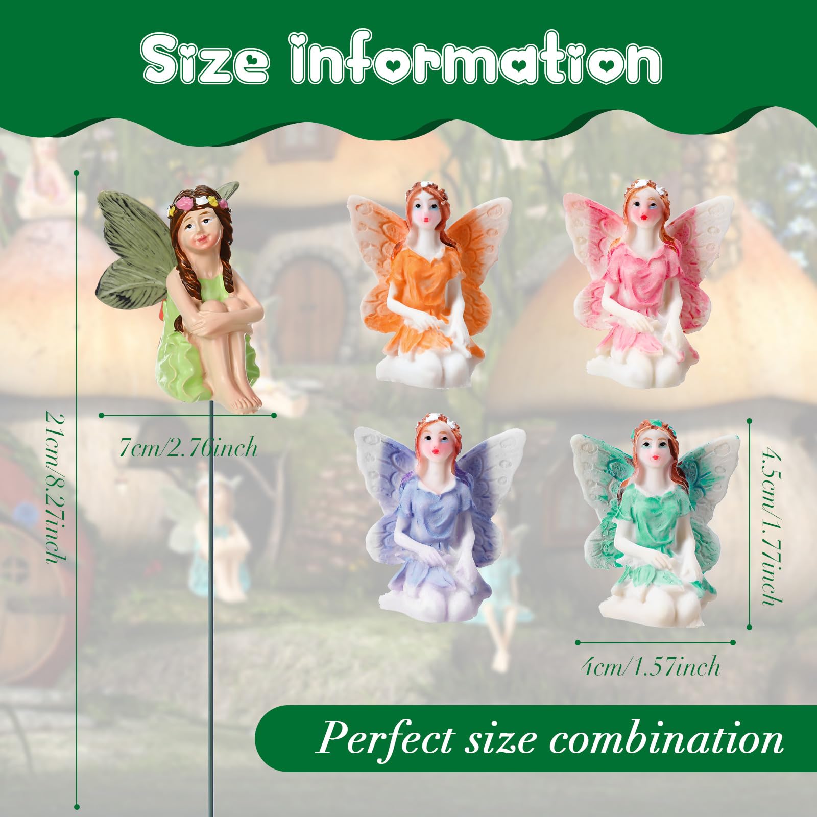 Jetec fairy resin garden figurine 02 standing charm for patios and borders
