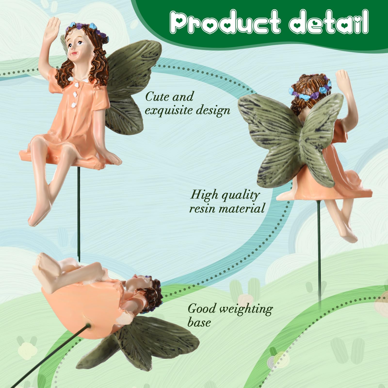 Jetec fairy resin garden figurine 03 mid-dance pose adds whimsy to yards
