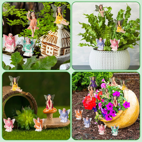 Jetec fairy resin garden figurine 04 holding flower enhances floral landscapes