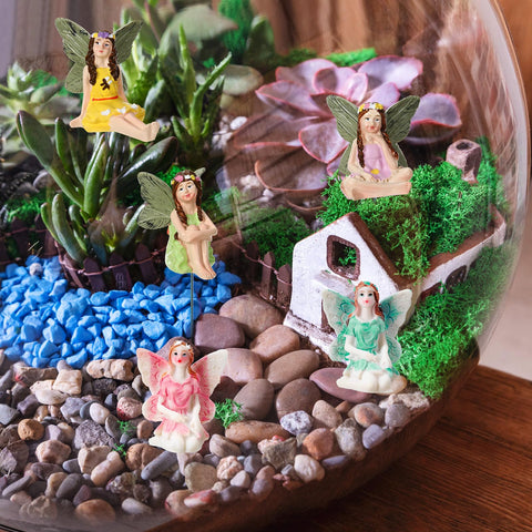Jetec fairy resin garden figurine 05 nestled among plants brightening entryways