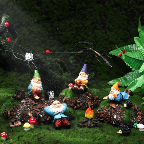 Jetec Fire Gnomes reclining gnome decor brightens outdoor corners