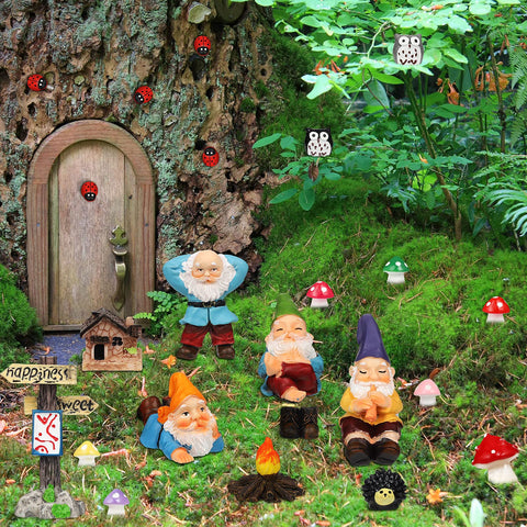 Jetec Fire Gnomes shoe pair complements tiny garden scenes