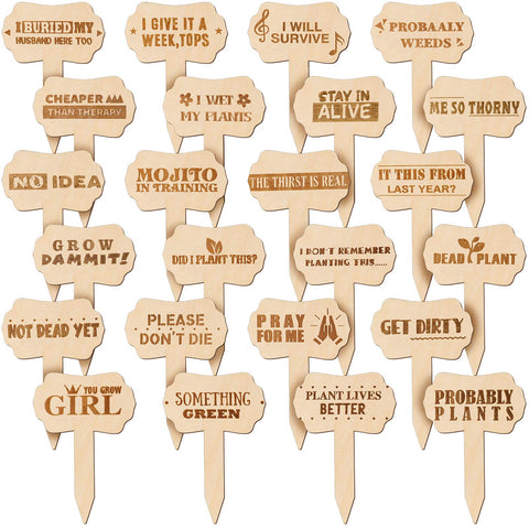 Jetec funny plant markers wooden signs for succulents add charm and easy labeling.