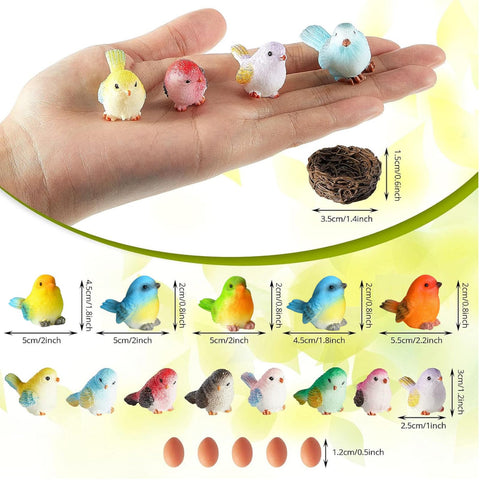 Jetec garden bird nests collection for cozy micro landscapes