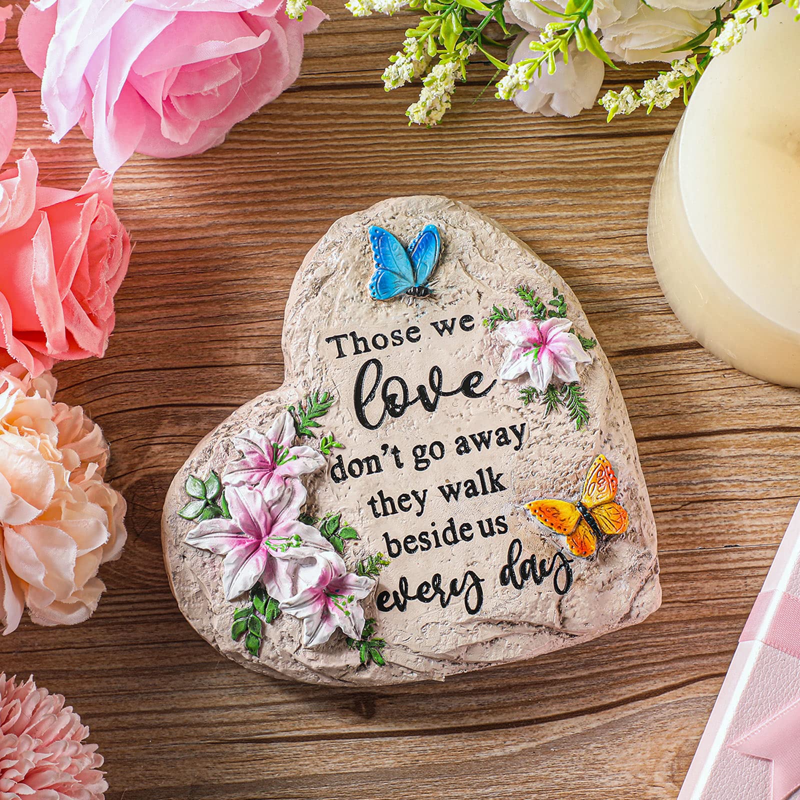 Jetec 10x10 inch memorial stone suitable for indoor table or shelf display.