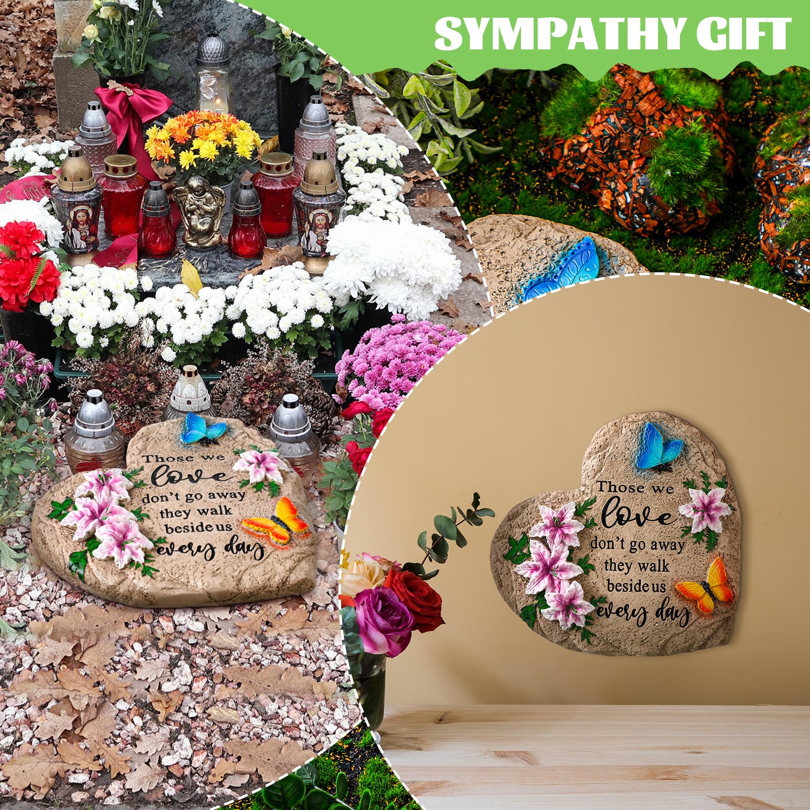 Jetec resin memorial stone offers durable, lightweight display for indoor or outdoor use.