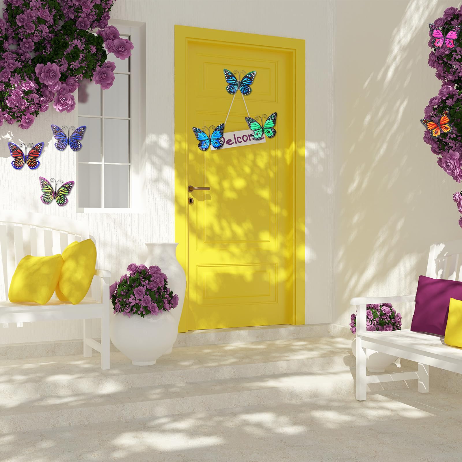 Jetec metal butterfly wall decoration suitable for living room or balcony