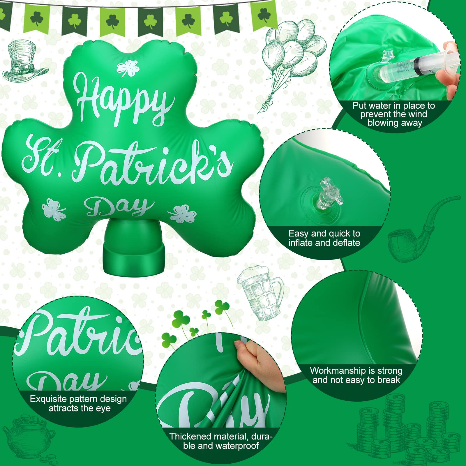 Jetec outdoor shamrock decor creates a welcoming patio centerpiece for celebrations.