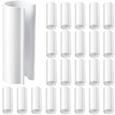 Jetec PVC pipe clip close-up securing 1/2 inch tubing for greenhouse frames