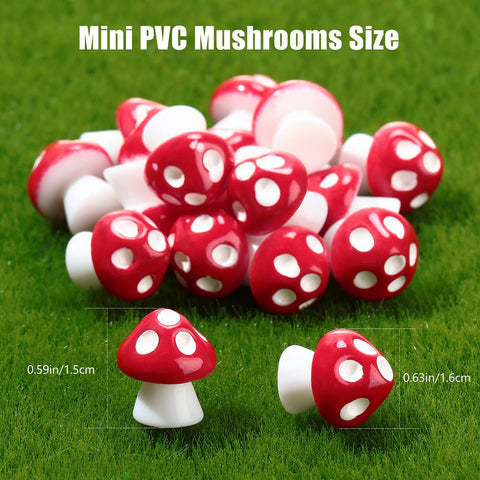 Jetec red mushroom miniature figure brightens potted plants with whimsy.