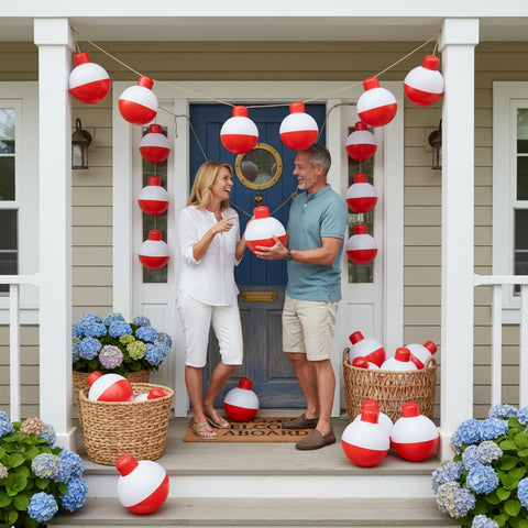 Jetec red-white bobber balloon hanging decor brightens doors or trees