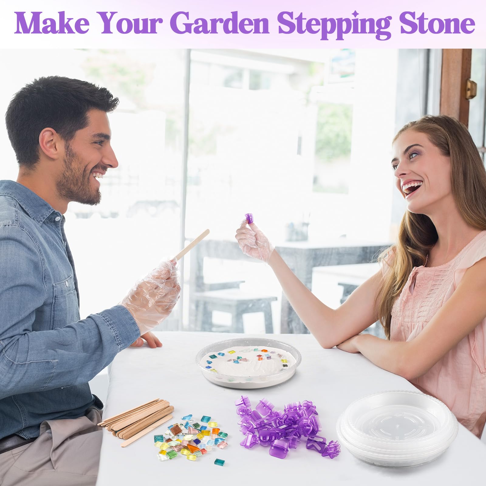 Jetec reusable plastic molds designed for multiple stepping stone projects.