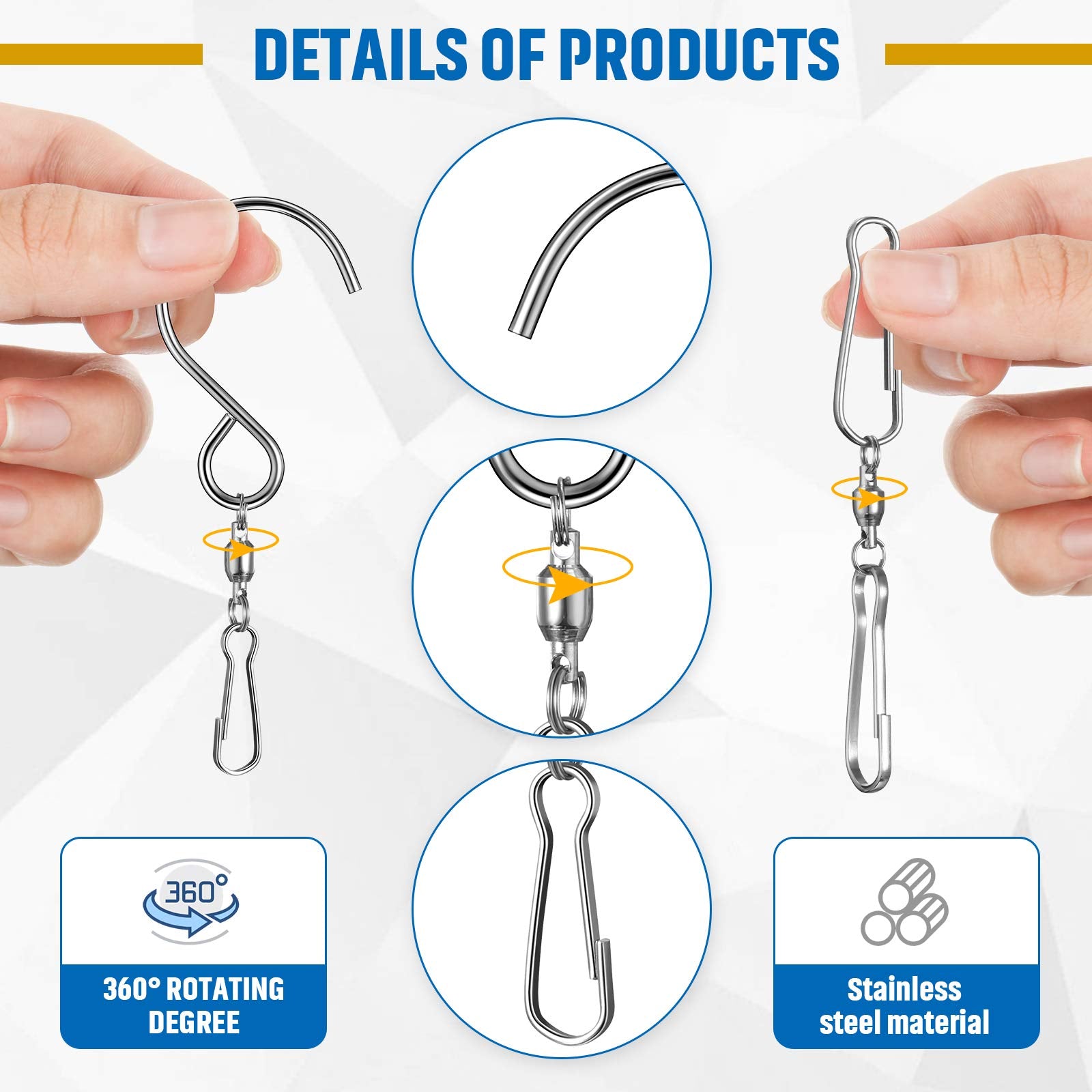 Jetec S-shaped windsock hook ideal for hanging crystal pendants or wind chimes.