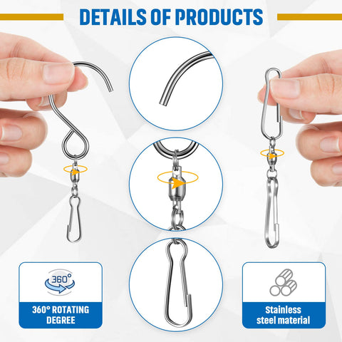 Jetec S-shaped windsock hook ideal for hanging crystal pendants or wind chimes.