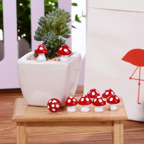 Jetec small mushroom ornaments perfect for plant pots and fairy gardens.