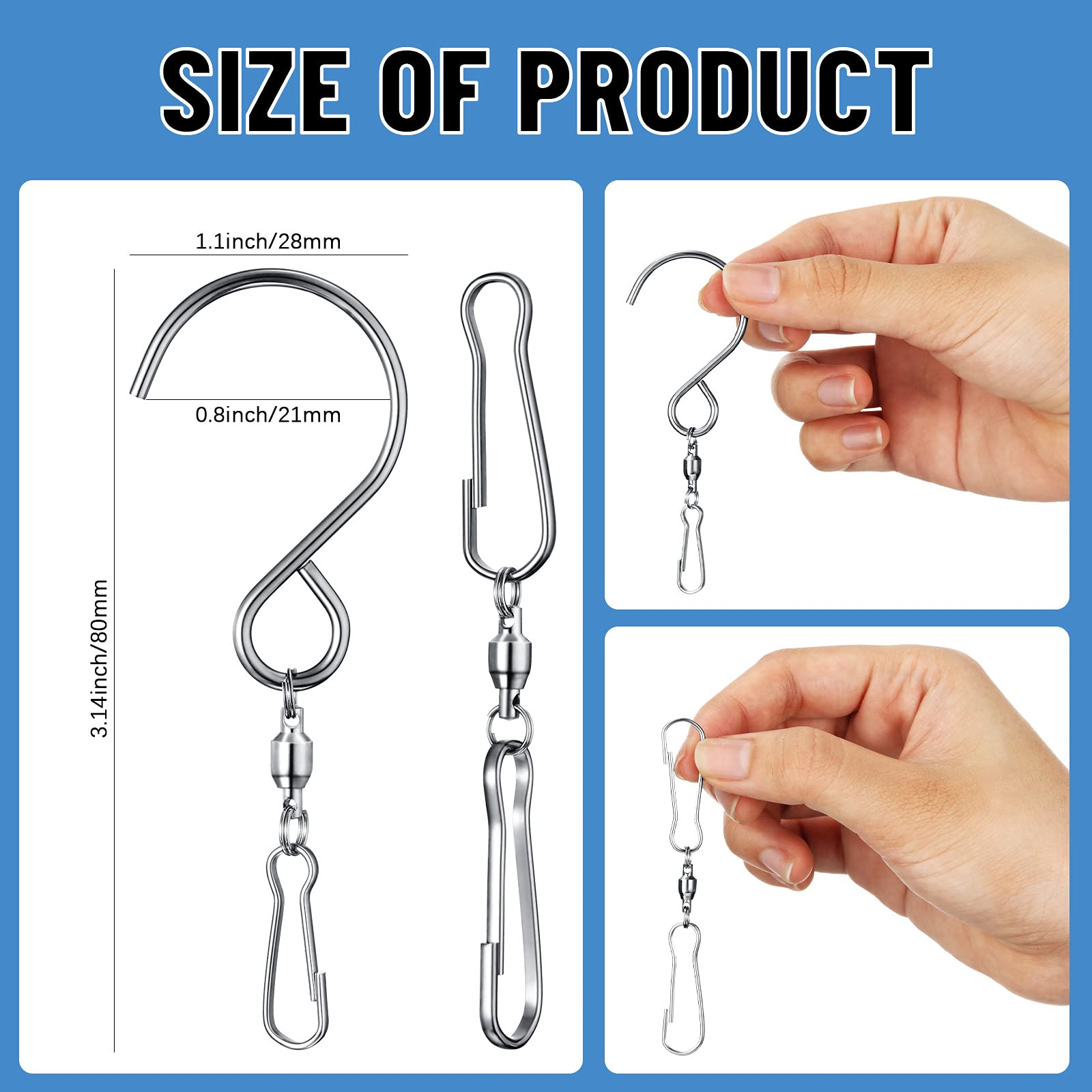 Jetec spiral S-shaped windsock clip designed for flexible hanging