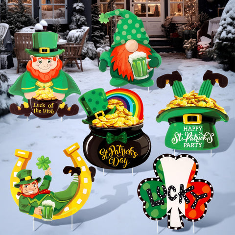 Jetec shamrock yard sign, waterproof and weather-resistant for outdoor use.