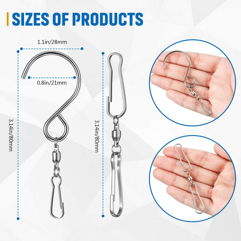 Jetec stainless steel hanger clip provides sturdy support for wind decorations.