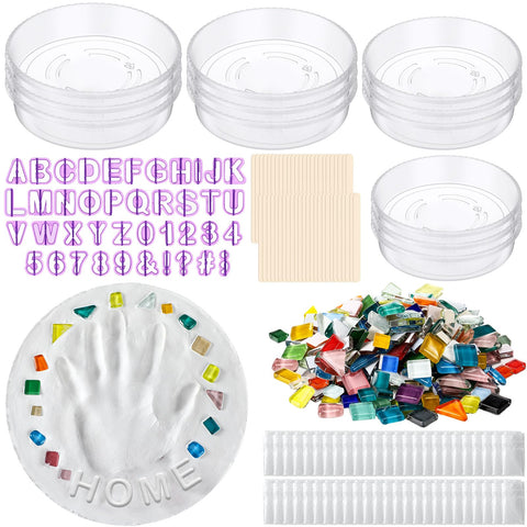 Jetec stepping stone mold kit with round molds for garden paths and markers.