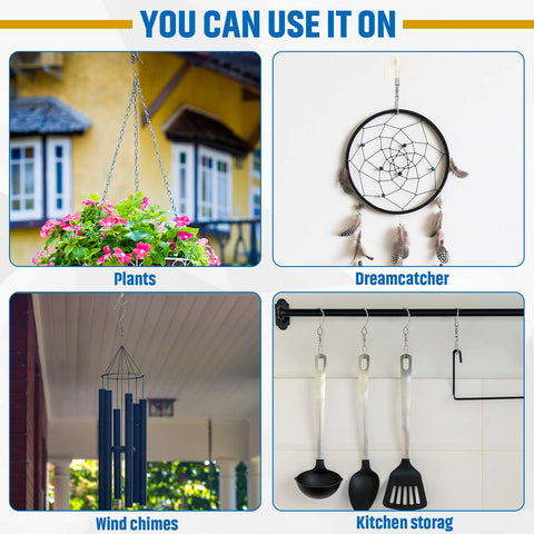 Jetec wind chime suspension clip keeps decorations secure and easy to reposition.