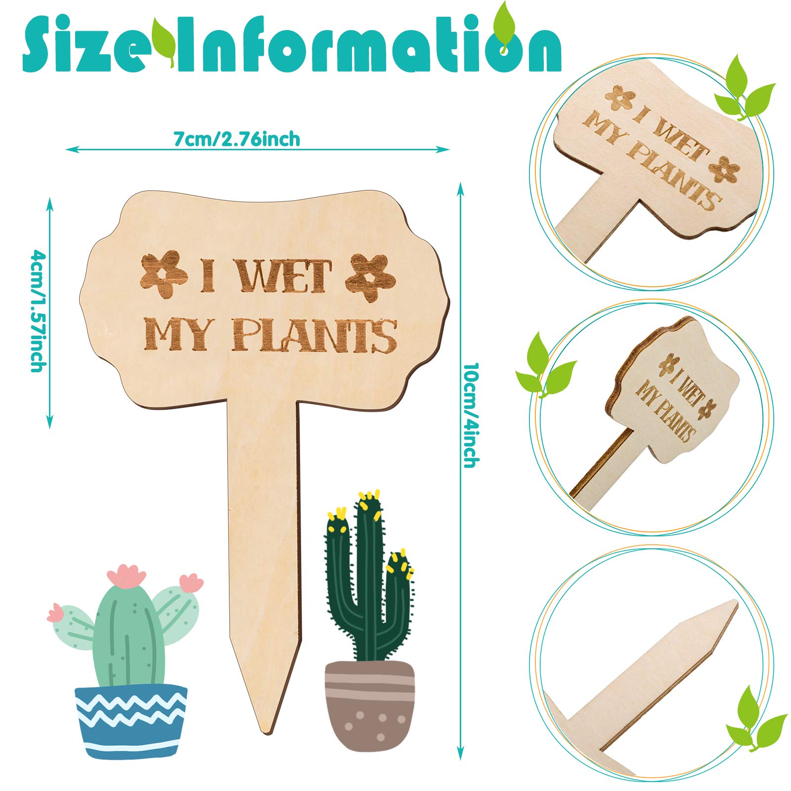 Jetec wooden garden labels stakes for indoor and outdoor use, organize herbs and flowers.