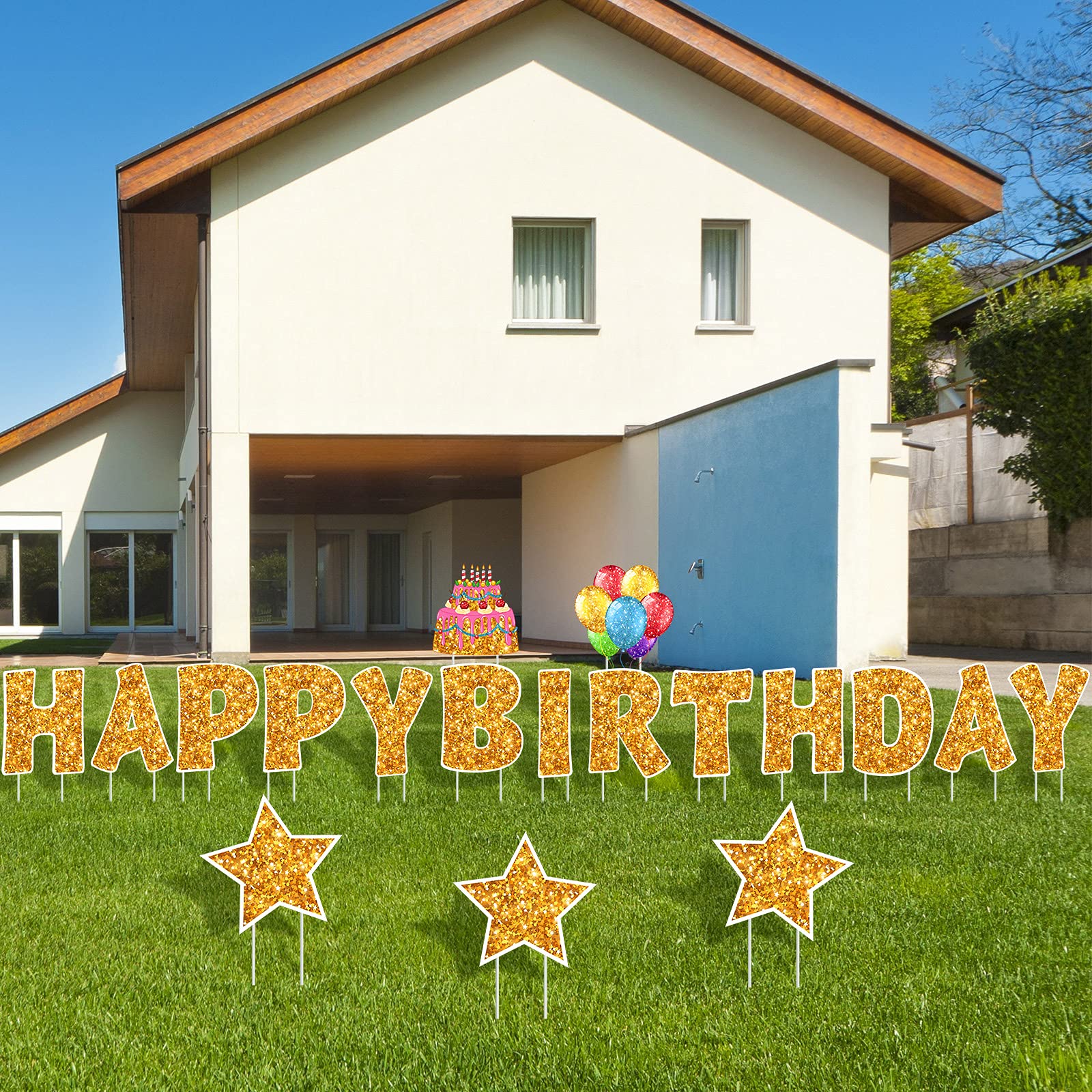 Jetec yard signs come with stakes for quick, secure installation.