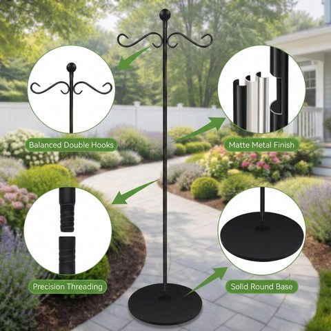 JETTIFY double-hook design holds two items for balanced outdoor décor.
