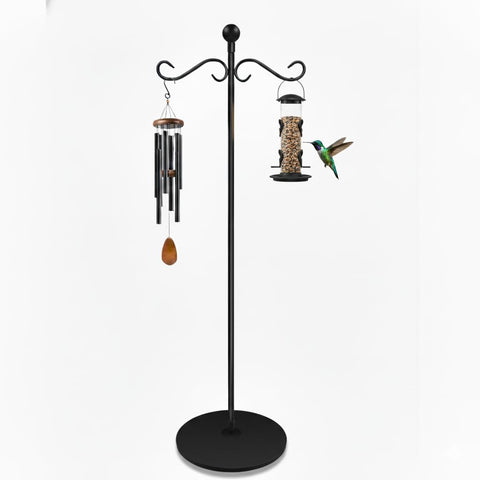 JETTIFY double-shepherds hook with round base for stable 58-inch garden display.