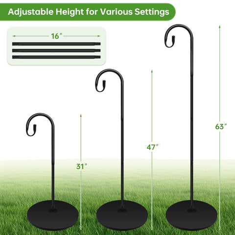 JETTIFY versatile stand supports bird feeders, lanterns, wind chimes, and more.