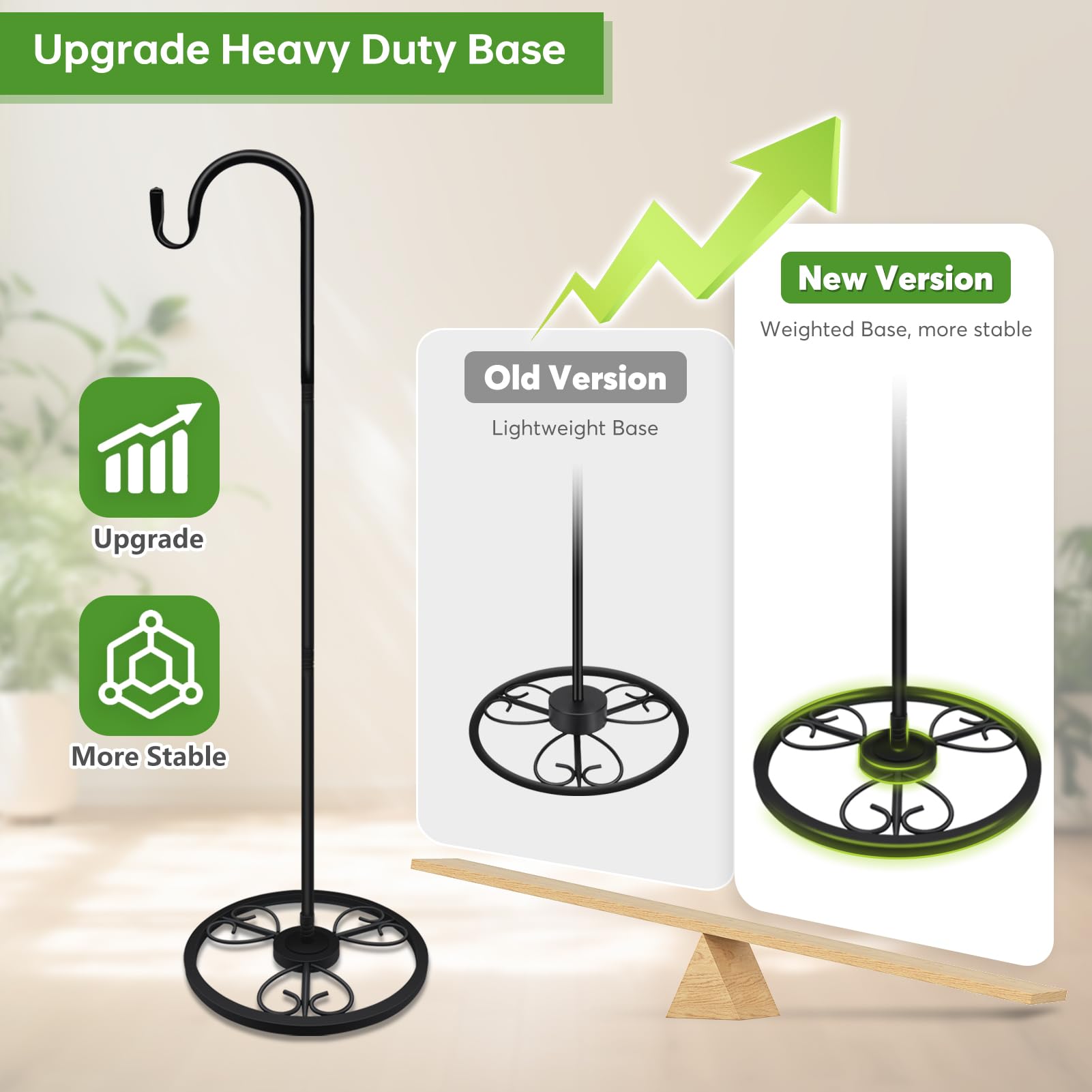 JETTIFY sturdy base supports outdoor hanging items for stable use