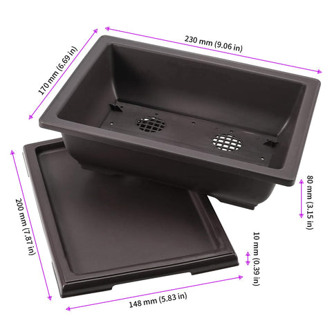 JEUIHAU bonsai pot with tray demonstrates a stackable design for space saving