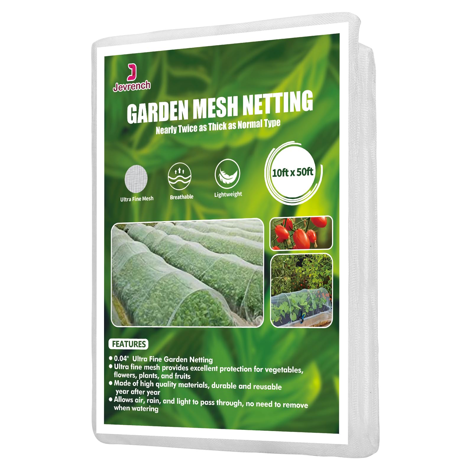 Jevrench garden netting 10x50ft cover protecting crops while letting light through