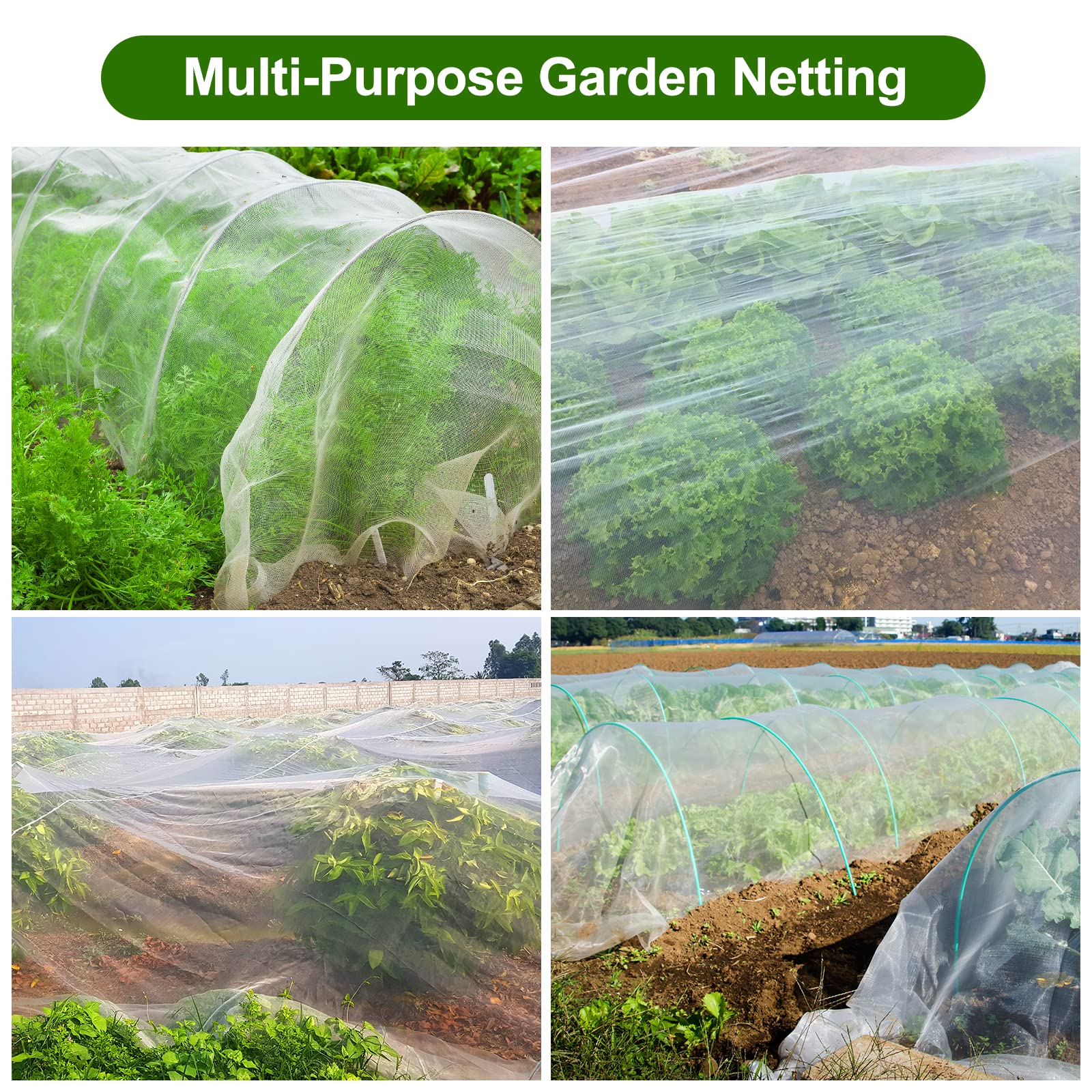 Jevrench transparent garden netting blends with gardens while guarding plants