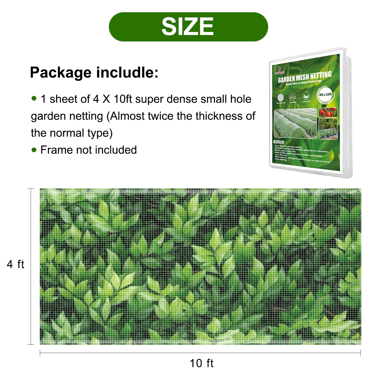 Jevrench ultra-fine mesh 0-8mm x 1mm blocks pests while letting light pass