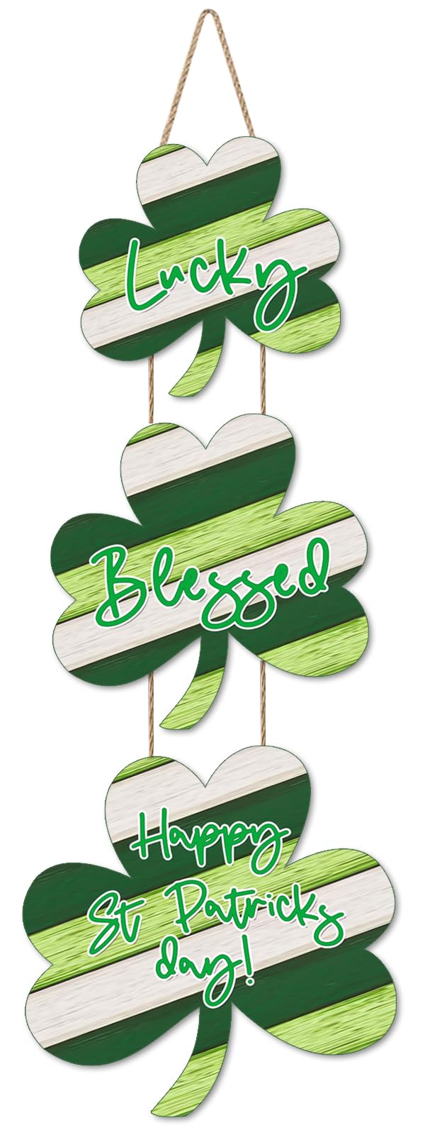 JEVUVU shamrock door decor with three clovers for a festive entryway.