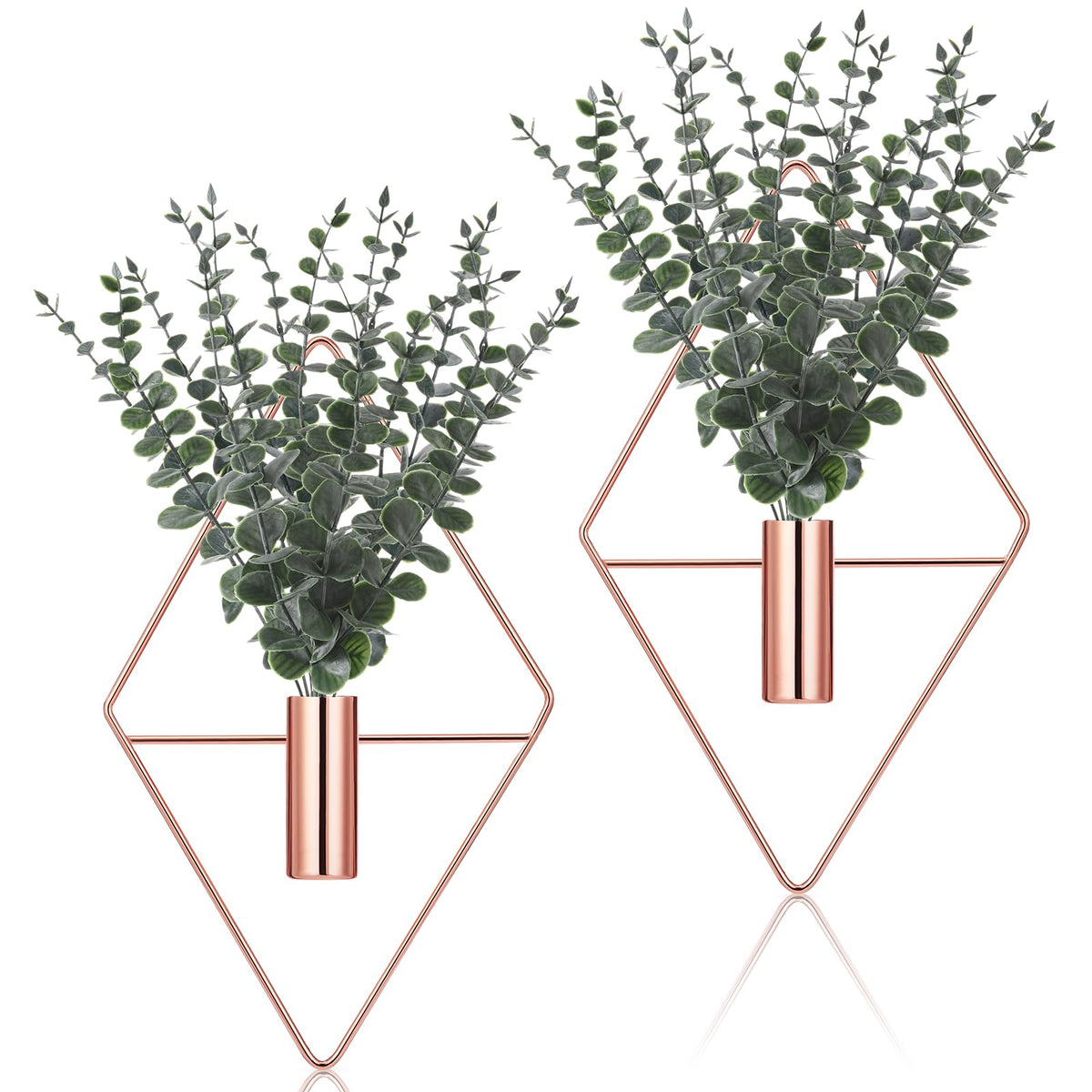 Jexine geometric hanging planter in rose gold adds modern wall flair.