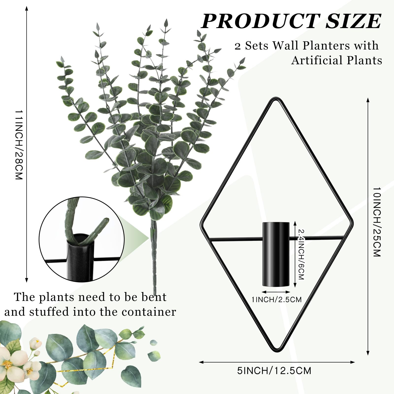 Jexine geometric hanging planter with rhombus shape for chic, space-saving decor.