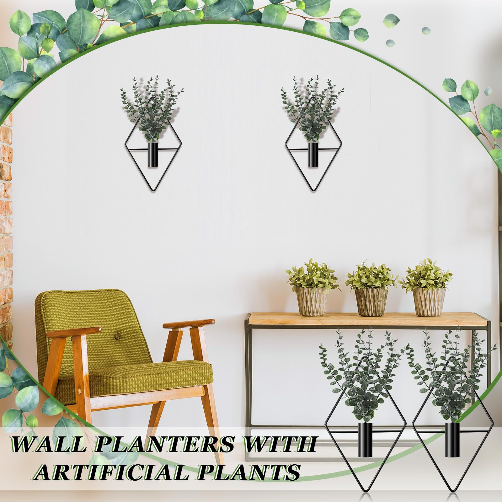 Jexine metal wall planter features a durable coating for long-lasting display.